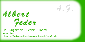 albert feder business card